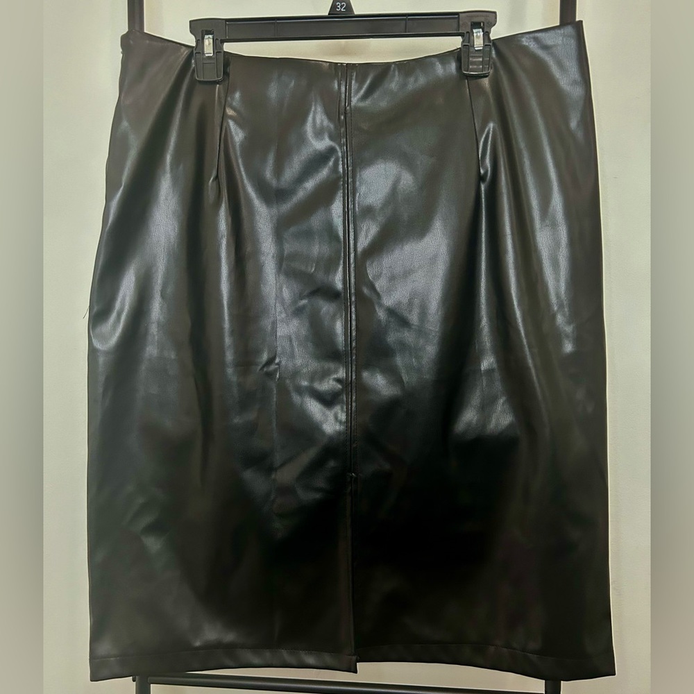 Black Faux Leather Skirt Women Plus Size Fall Trendy